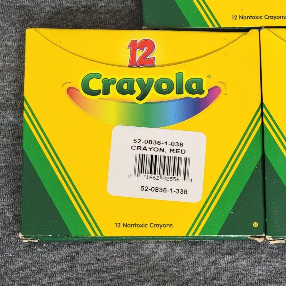 Lot of 3 Crayola Crayons Box 12 Ct. / 36 Pc RED #38